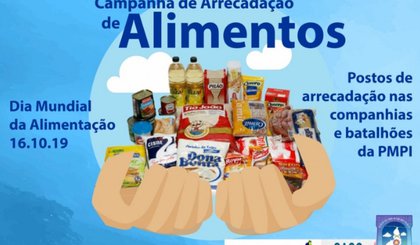 Arrecadação de alimentos faz alusão ao Dia Mundial da Alimentação. (Foto: PMPI/Divulgação)