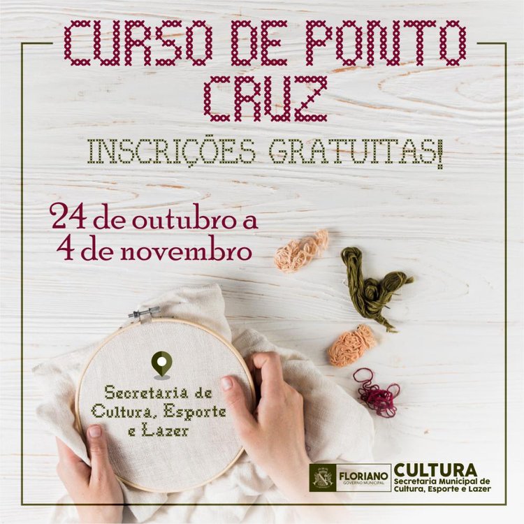Curso de Ponto Cruz deverá começar no próximo dia 7.