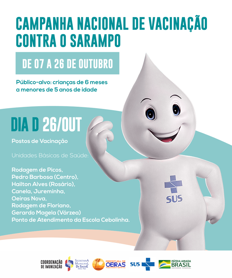 Dia D da Campanha Nacional de Vacinação contra o Sarampo.