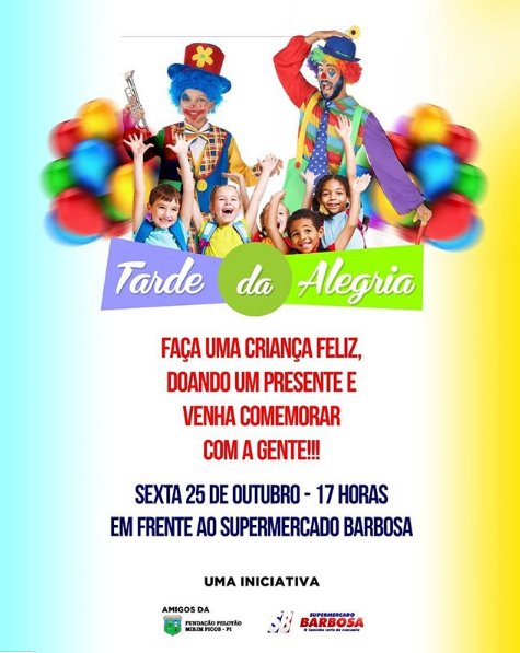 Evento será realizado em alusão ao dia das crianças.