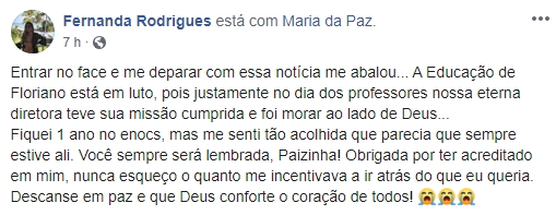 Homenagem professora Paizinha