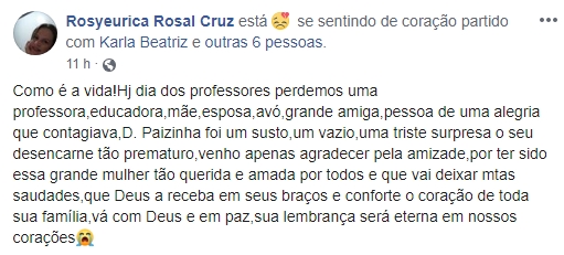 Homenagem professora Paizinha
