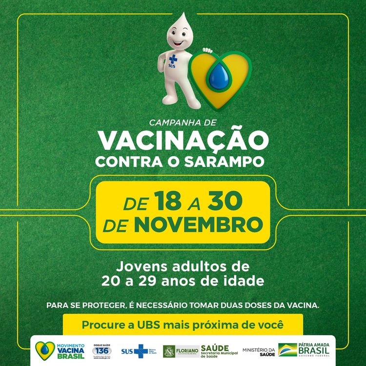 Campanha de vacinação contra o Sarampo está na segunda etapa.