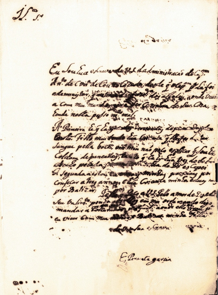 Carta escrita por Esperança Garcia e enviada para o governador do Piauí.