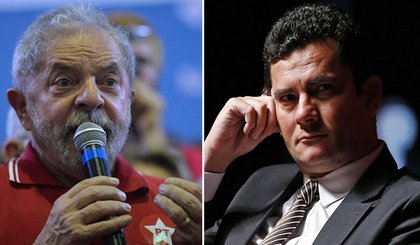 Montagem com fotos do ex-presidente Luiz Inácio Lula da Silva e do ministro da Justiça, Sérgio Moro (Foto: Reprodução/G1) Montagem com fotos do ex-presidente Luiz Inácio Lula da Silva e do ministro da Justiça, Sérgio Moro (Foto: Reprodução/G1)