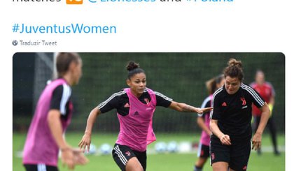 Nas redes sociais do clube italiano, foi anunciada a convocação de Maria Alves (Foto: Reprodução) Nas redes sociais do clube italiano, foi anunciada a convocação de Maria Alves (Foto: Reprodução)