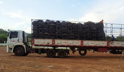 Em nove meses, Prefeitura já reciclou mais de 70 toneladas de pneus. (Foto: Prefeitura de Oeiras/Divulgação)