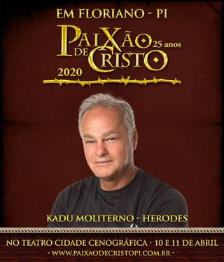 Paixão de Cristo, em Floriano, terá participação de Kadu Moliterno.