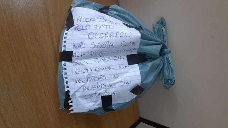 Sacola com cabelos é devolvida por ladrão.