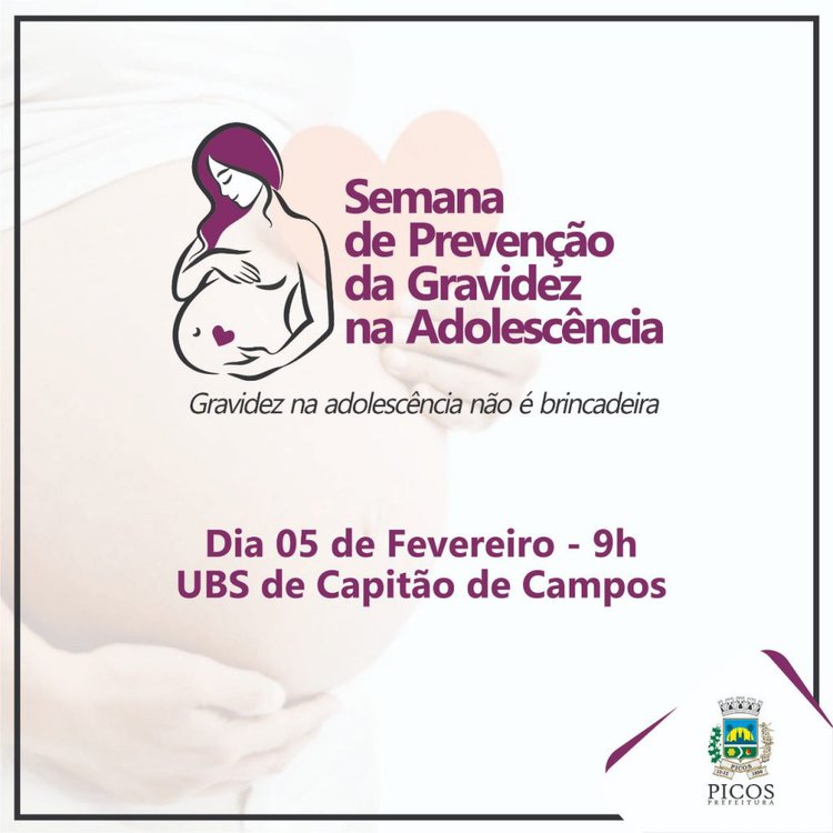 Prefeitura de Picos fará prevenção contra gravidez na adolescência.