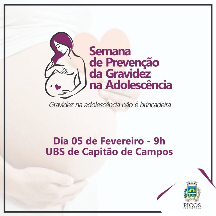 Prefeitura de Picos fará prevenção contra gravidez na adolescência.