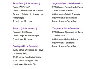 Programação Picos Folia 2020