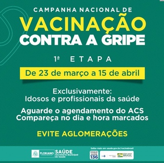 Vacinação contra a gripe começa nesta segunda-feira.