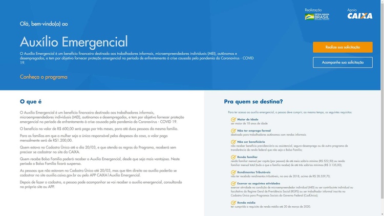 Auxílio emergencial.