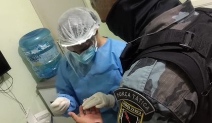 Policias Militares farão teste para Covid-19. (Foto: Governo do Piauí/Divulgação)