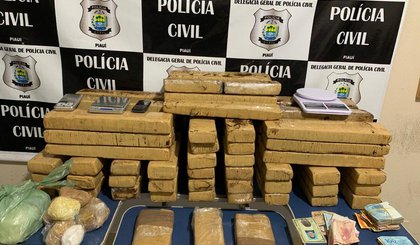Drogas são apreendidas com dois suspeitos na zona rural de Picos. (Foto: Polícia Civil/Divulgação)