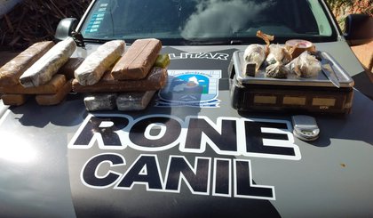 PM apreendeu 12 kg de maconha nesta quinta-feira. (Foto: PMPI/Divulgação)