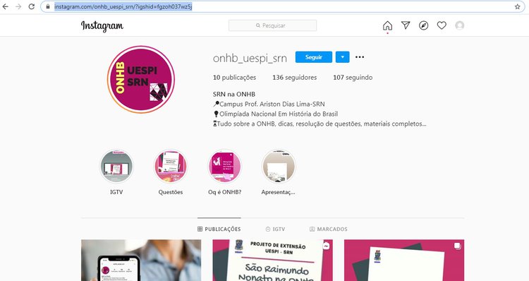 Instagram @onhb_uespi_srn