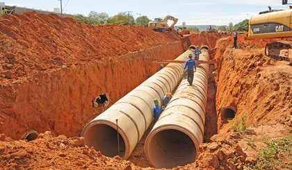 Obras macrodrenagem (Foto: Reprodução Portal Oeiras em Foco)