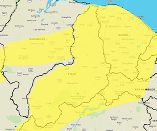 Instituto de Meteorologia publica alertas de chuvas intensas para todo o Piauí.