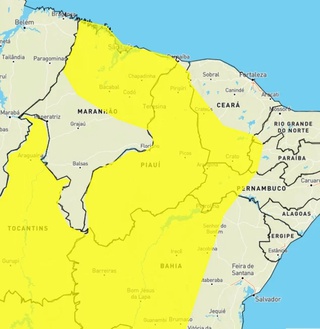 Piauí tem alerta amarelo para chuvas intensas.