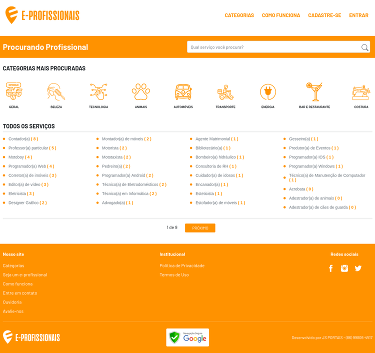 Plataforma E-Profissionais.