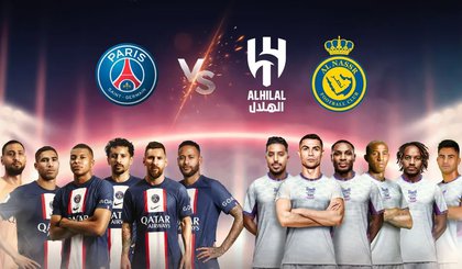 PSG x Combinado de Al Hilal e Al Nassr. (Foto: Divulgação)