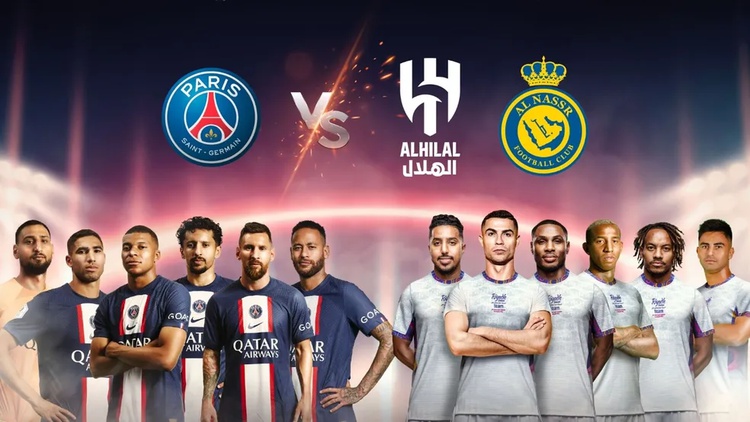 PSG x Combinado de Al Hilal e Al Nassr.
