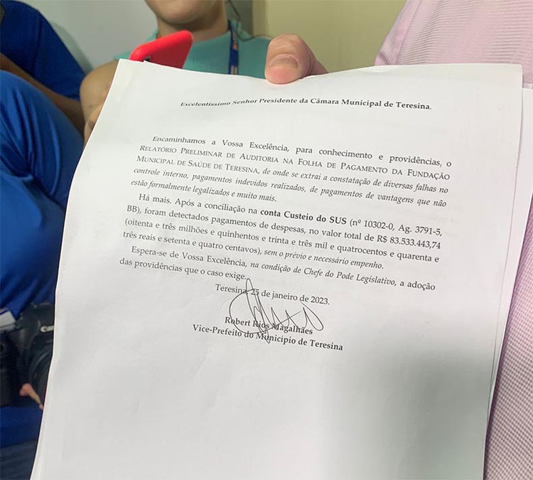Segundo o vice-prefeito, as informações apresentadas foram levantadas, através de uma auditoria realizada pela Controladoria do Município.