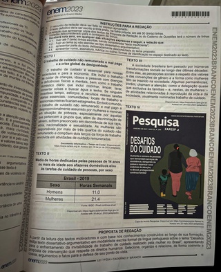 Imagem com o tema da redação que estava circulando nas redes sociais.