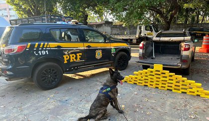 PRF no Piauí apreende mais de 62 kg de entorpecentes e uma pessoa é presa. (Foto: Divulgação/PRF)