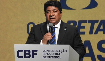 Ednaldo Rodrigues no sorteio da final da Copa do Brasil na CBF. (Foto: Reprodução/ge/ Fred Gomes)
