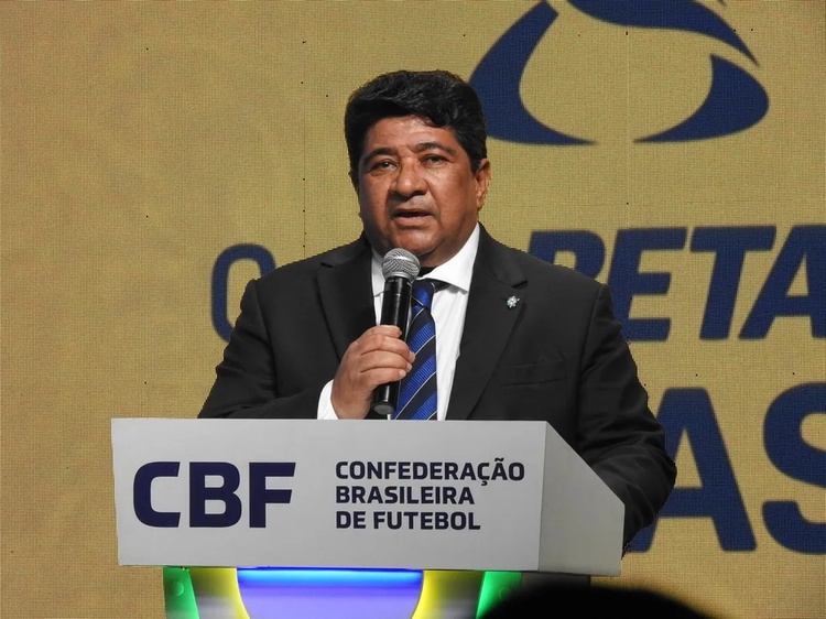 Ednaldo Rodrigues no sorteio da final da Copa do Brasil na CBF.