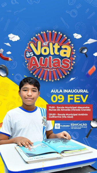 Aulas inaugurais nesta quinta-feira marcarão o início do ano letivo na rede municipal de ensino.
