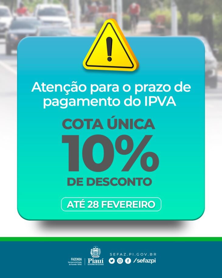 Cerca de 229 mil contribuintes ainda podem regularizar o IPVA 2023 com desconto de 10%.