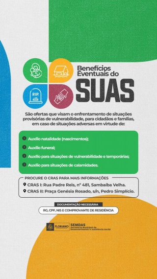 Floriano: Assistência Social realiza cadastro para Benefícios Eventuais.