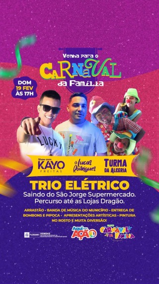 Prefeitura de Floriano promoverá Carnaval da Família.