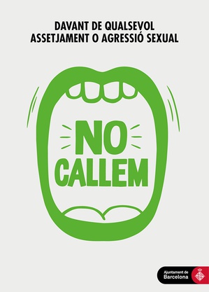 Selo do protocolo "No Callem", que é coordenado pela Prefeitura de Barcelona.