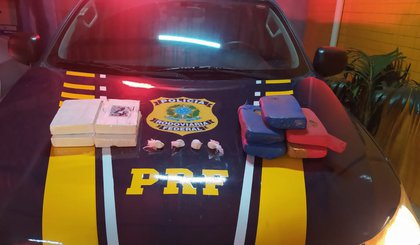 Em Floriano (PI) PRF apreende 9kg de cocaína que eram transportados em ônibus. (Foto: PRF)