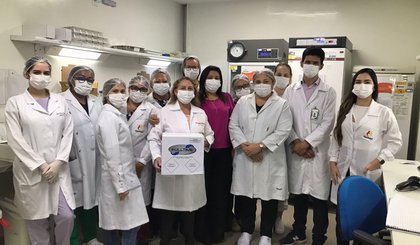Equipe do Hemopi envolvida na transfusão de sangue raro. (Foto: Hemopi)