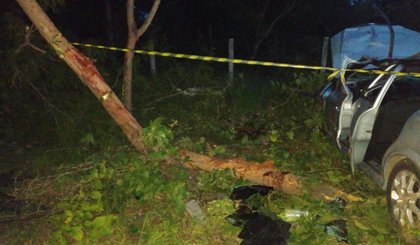 Idoso morre após veículo colidir contra árvore em Floriano. (Foto: PRF)