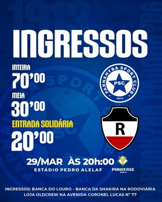 Venda de ingressos, semifinal Campeonato Piauiense 2023.