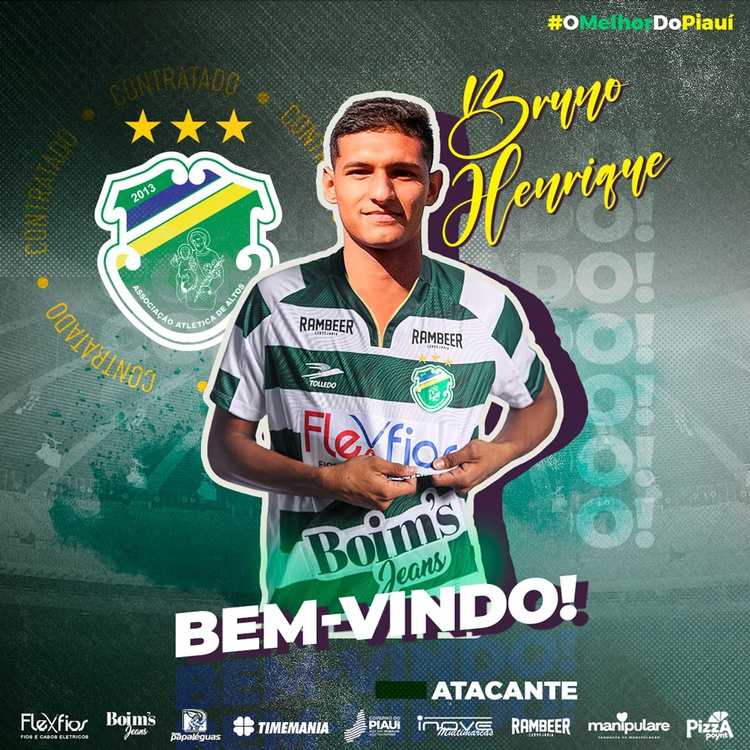 Ex-Corisabbá, o atacante Bruno Henrique é novo reforço do Altos para a Série C.