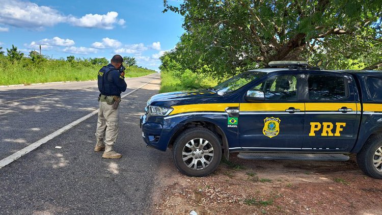 Fiscalização de velocidade ocorrida em Piripiri durante a Operação Tiradentes 2023.