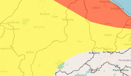 Mapa meteorológico divulgado pelo Inmet. (Foto: INMET)