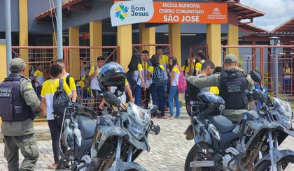 Polícia Militar reforça policiamento preventivo no ambiente escolar em todo o Piauí. (Foto: SSP-PI)