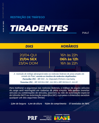 PRF no Piauí inicia Operação Tiradentes 2023 nesta quinta(20).