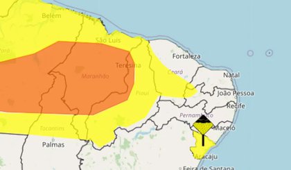 Meteorologia indica risco de temporal para todo o Piauí ao longo do dia, nesta quarta-feira (17). (Foto: INMET)