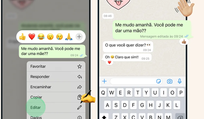 Opção de editar mensagem no WhatsApp. (Foto: Divulgação/WhatsApp)