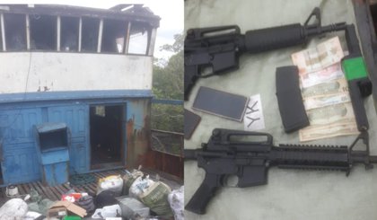 Piauí: Marinha e PM localizam barco com armas e produtos contrabandeados. (Foto: Reprodução/PM-PI)